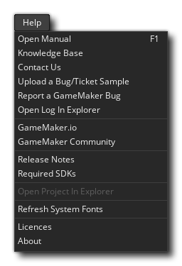 The Help Menu