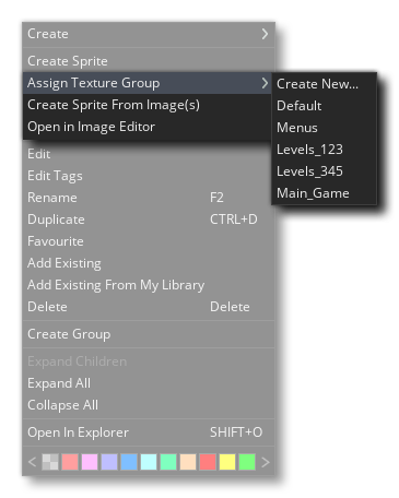 Sprites RMB Menu