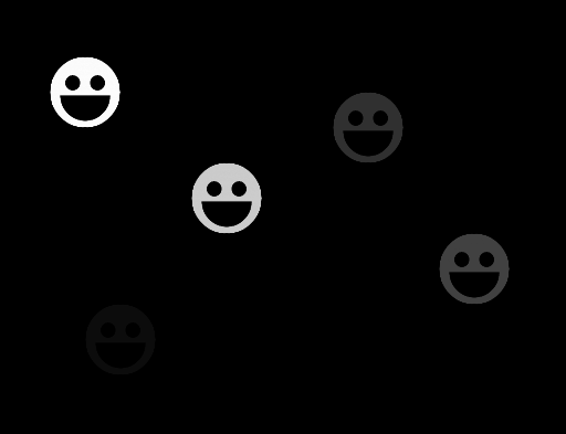 Example Of Sprites Drawn With Different Alpha Values