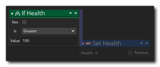 If Health drop actions