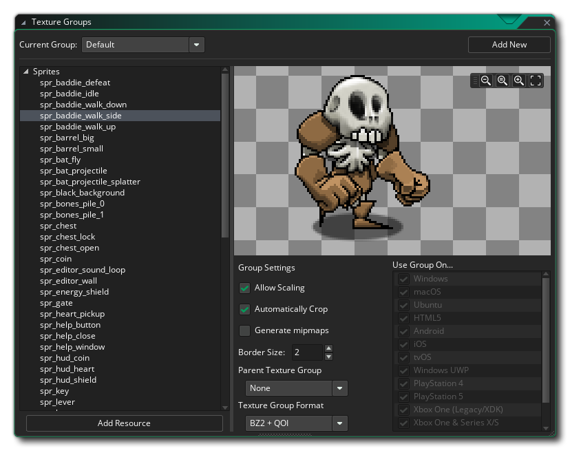 Texture Group Editor