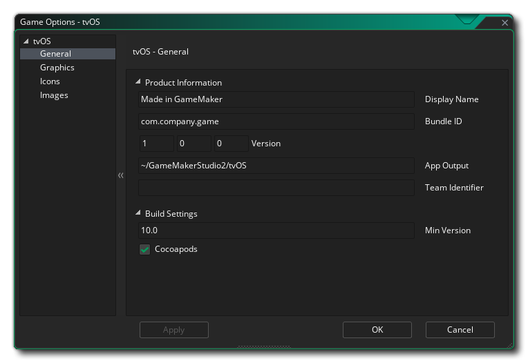 iOS General Options