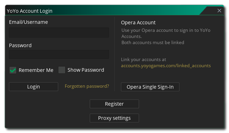 GameMaker Login Screen