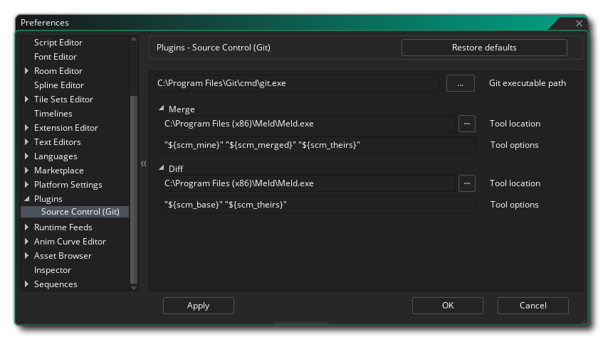 Plugins Git SCM Preferences